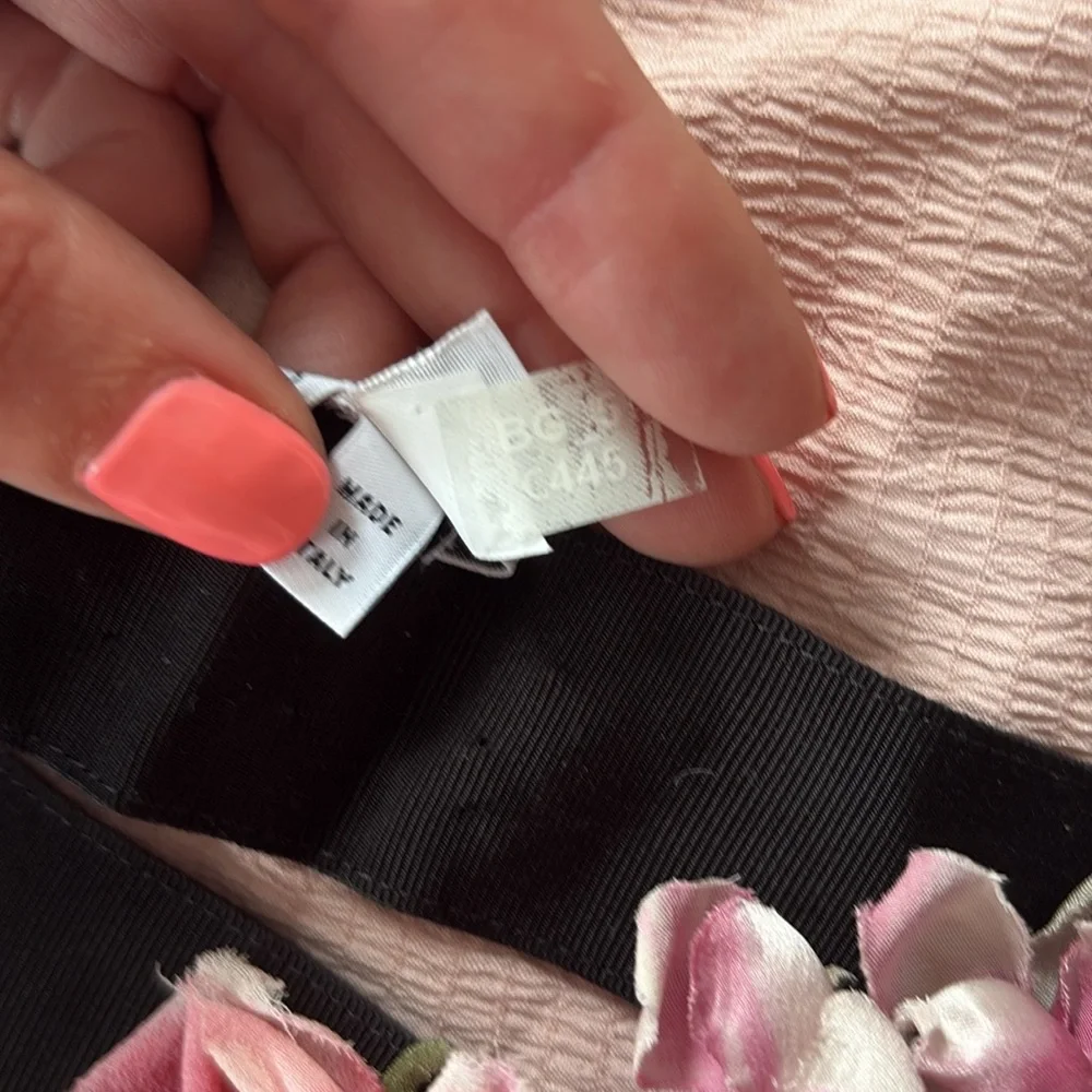 Elegant Black Belt with Pink Floral Accent